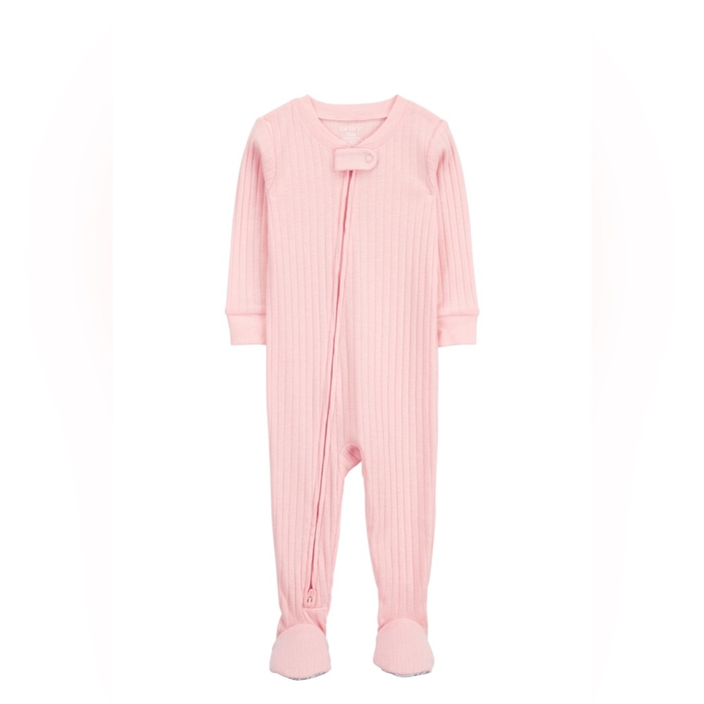 Pink Ribbed Baby Onesie